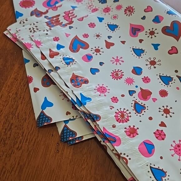 Colorful Heart Pattern Mail Poly Shipping Merchag Supply Swag Boho Cute Fun Y2k - Picture 9 of 14